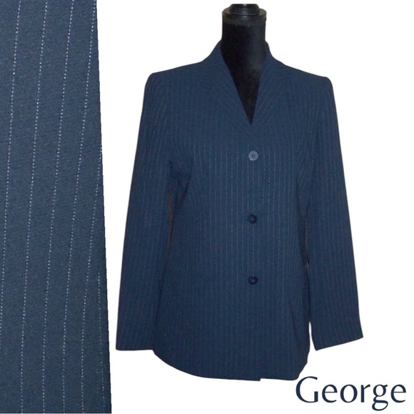 Women's GEORGE Pinstripe Suit Jacket, Sz 10 NEW - Picture 11 of 11